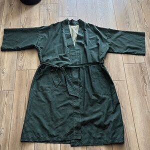 Christian Dior Green Polka Dot Kimono Robe